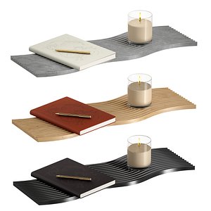 3D Decorative set - notepad pen candle stand model