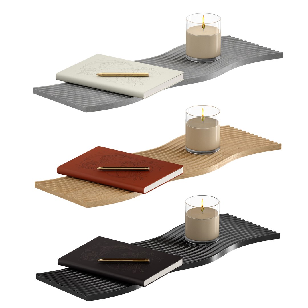 3D Decorative Set - Notepad Pen Candle Stand Model - TurboSquid 2211036