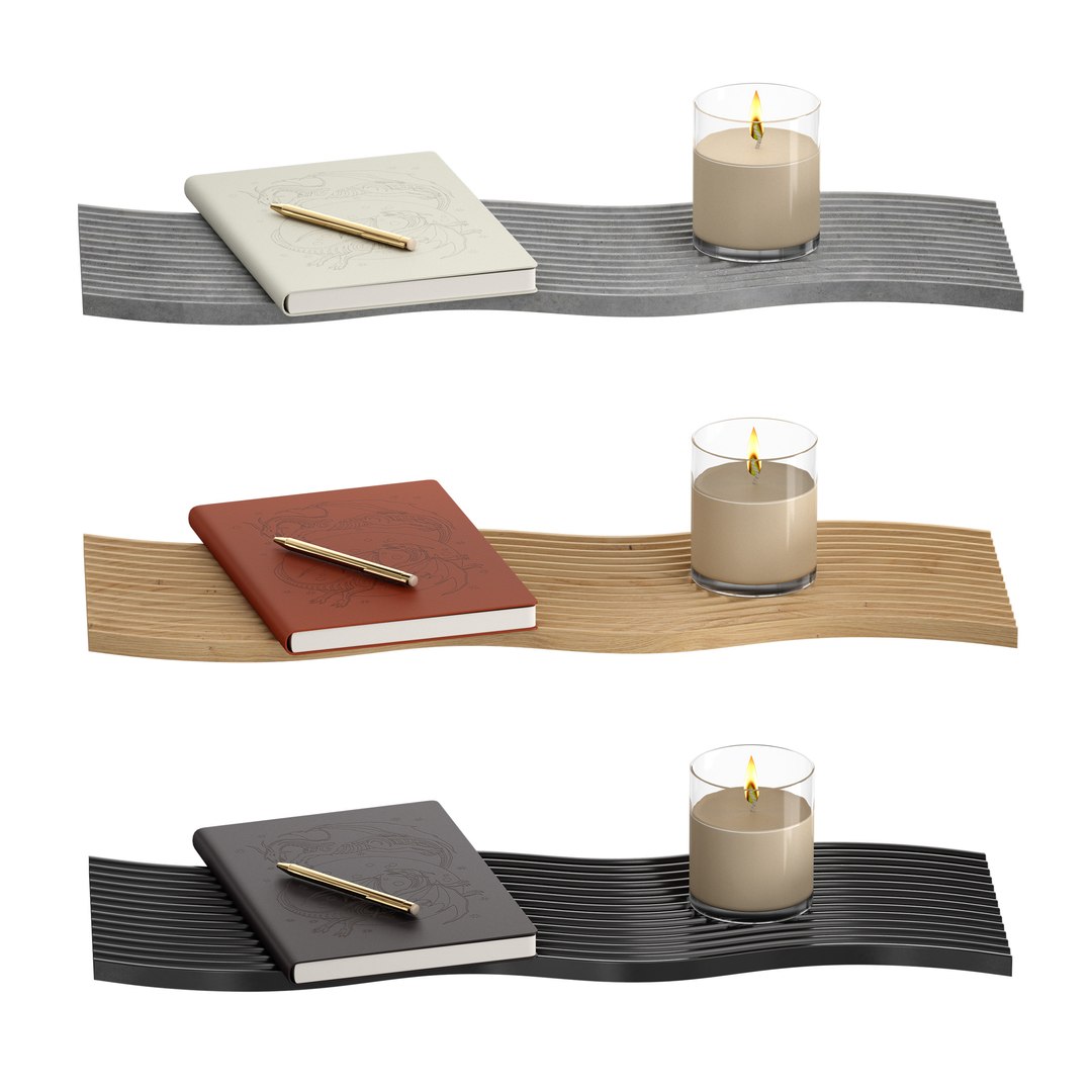 3D Decorative Set - Notepad Pen Candle Stand Model - TurboSquid 2211036