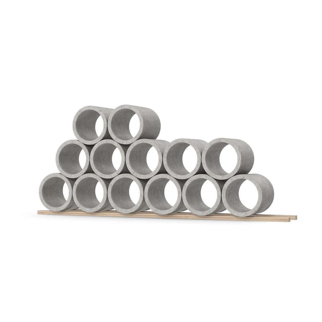 Concrete Pipes Stack 3D Model - TurboSquid 1991268