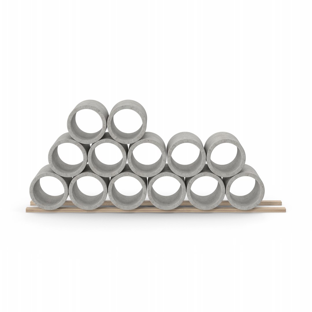 Concrete Pipes Stack 3D Model - TurboSquid 1991268