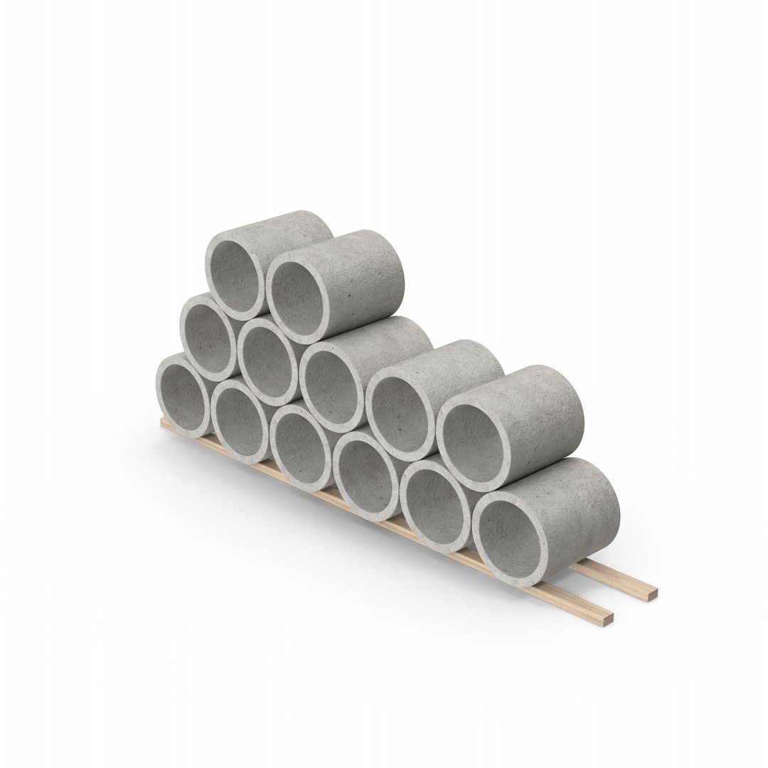 Concrete Pipes Stack 3D Model - TurboSquid 1991268