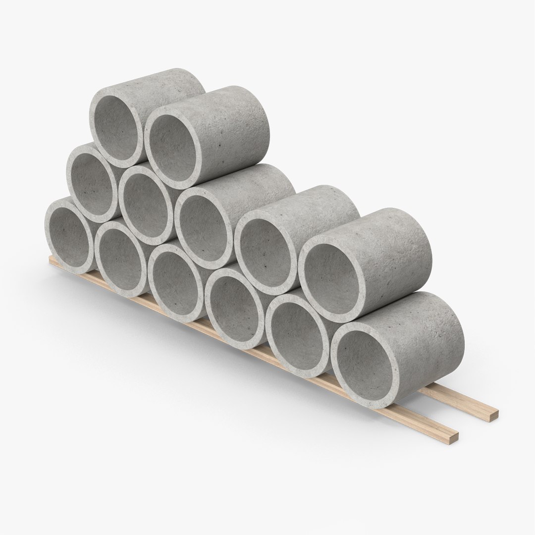 Concrete Pipes Stack3D模型 TurboSquid 1991268