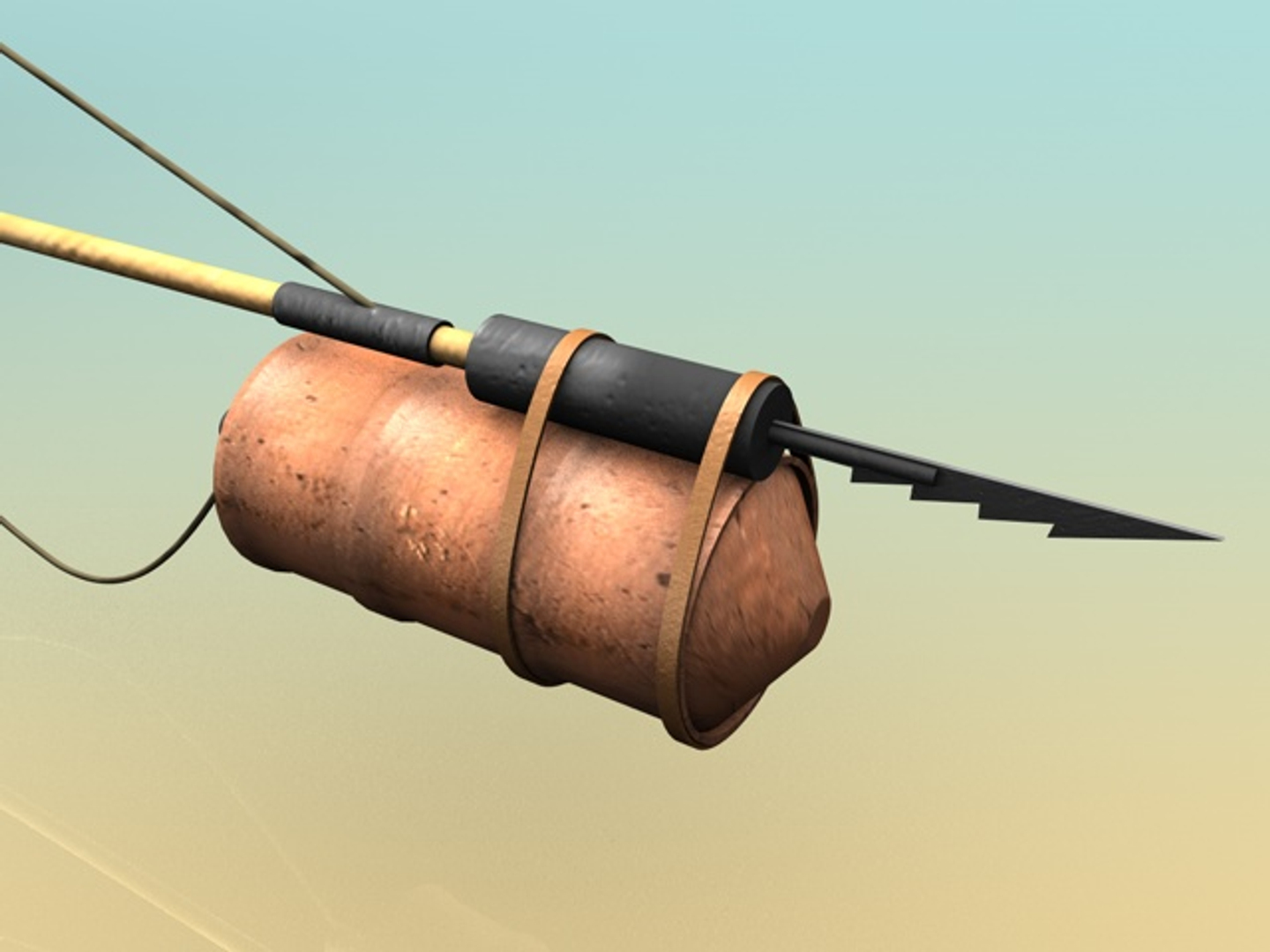 3d h l hunley submarine