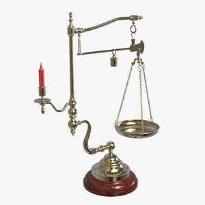 3D antique balance scales model