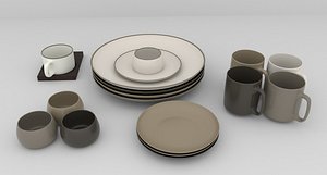 3D plate mug bowl model
