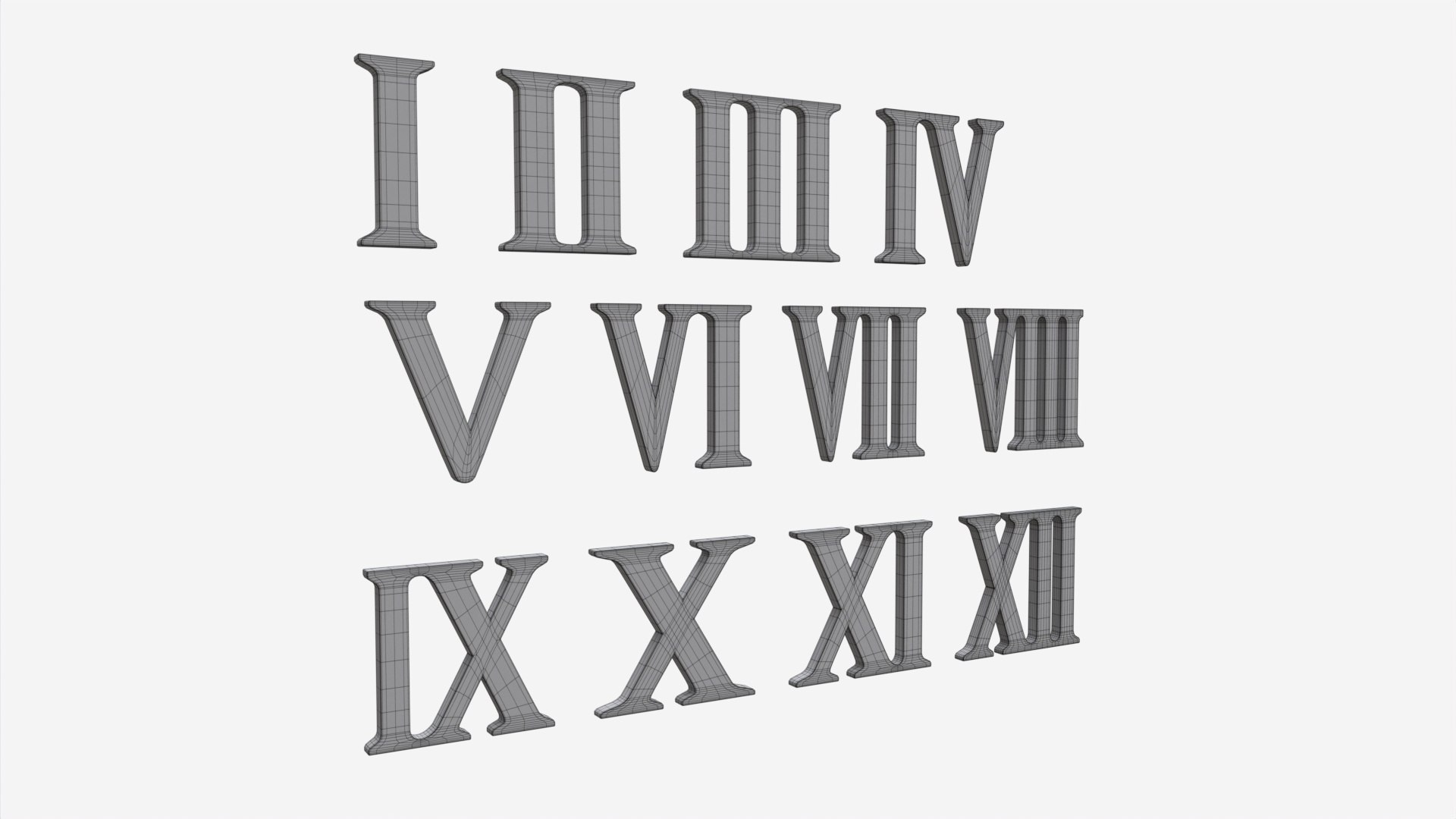 Roman Numbers Plastic 3D Model - TurboSquid 1920618