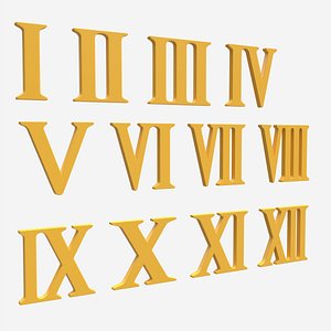 Roman numbers plastic 3D model