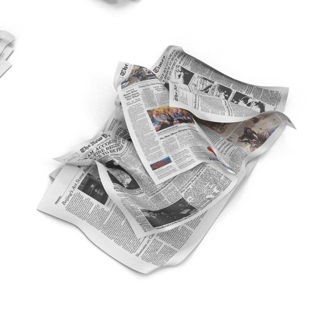 3d model newspaper litter 2 modeled