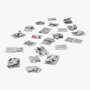 3d model newspaper litter 2 modeled