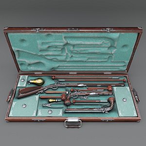 flintlock gun case modeled model
