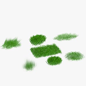 3d model pack 7 grass weed
