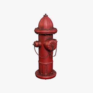 3D hydrant red