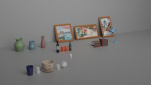 3D Modern Interior Decorative Objects Collection - 3D Props Pack