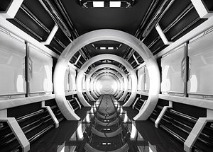 3D interior sci fi scene model