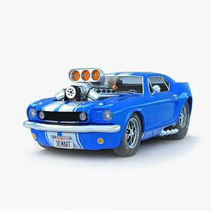 Cartoon American Muscle Car Ford Mustang