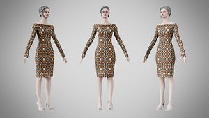 Dress 11 Abstract Organic Mosaic 3D