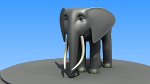 cartoon african elephant 3d model