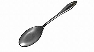 Old spoon Low-poly 3D model