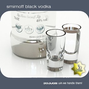 smirnoff black vodka bottle 3d model