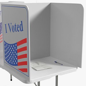 Voting Table with Form and Pen 3D model