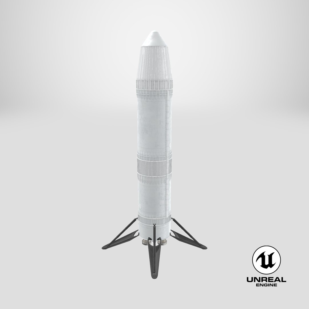 Next Generation Space Rocket Standing Pose model https://p.turbosquid.com/ts-thumb/LP/YsCAfi/uz/stemcell_unreal_render/png/1737124274/1920x1080/fit_q87/e87b85a652d82486c39e1c688ddaae0d57936590/stemcell_unreal_render.jpg
