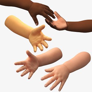 Baby Hands Rigged Collection for Maya model