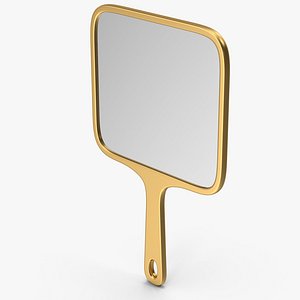 Gold Handheld Mirror 3D model