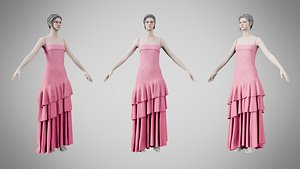 3D Dress 39 Tickle Me Pink With Design