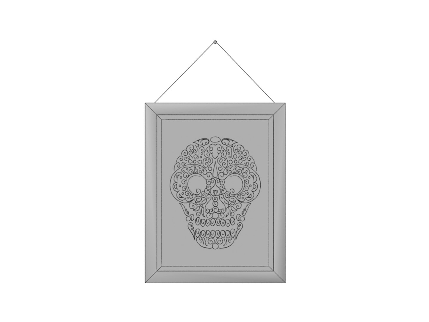 Picture Frame Skull Model - TurboSquid 1237952