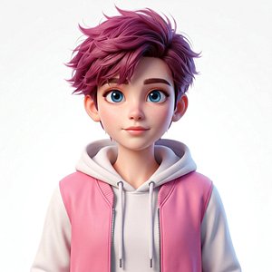 Stylized Cartoon Teen Boy 3D Model Cute Male character Avatar Rigged  Animated 3D model