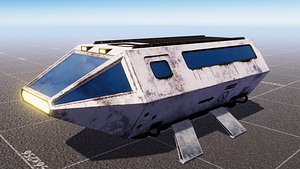Sci Fi Transport Shuttle Dropship Game Ready Spaceship Low-poly 3D model