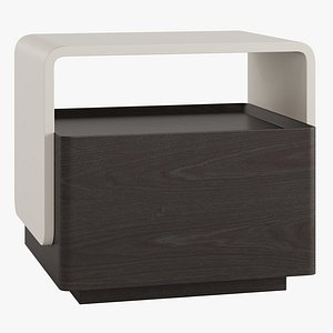 Litfad - Chalk Minimalist Natural Wood Bedside Cabinet model