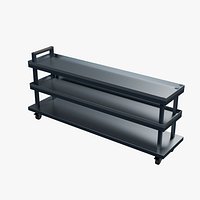 Three Tier Service Cart 2250x550mm Configuration 10