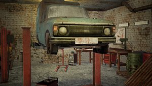 3D Car Garage 84 Assets model