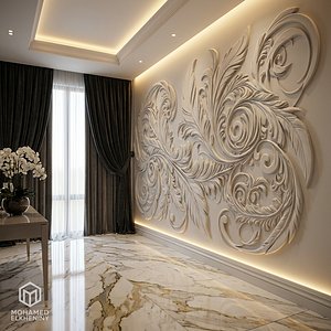 modern panel wall decor set relief stl mural CNC 280