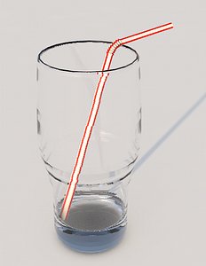 3d glass straw cup
