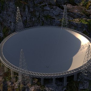 FAST tianyan chinese telescope 3D model
