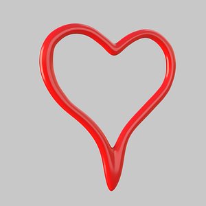 3D Heart icon v 14 model