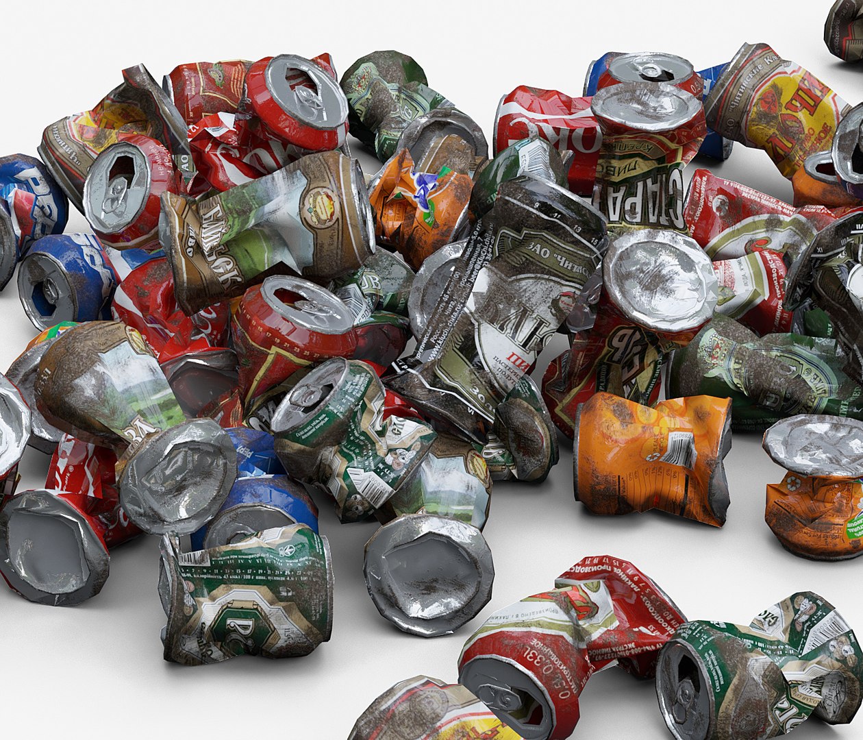 Old aluminum cans 3D model TurboSquid 1483802