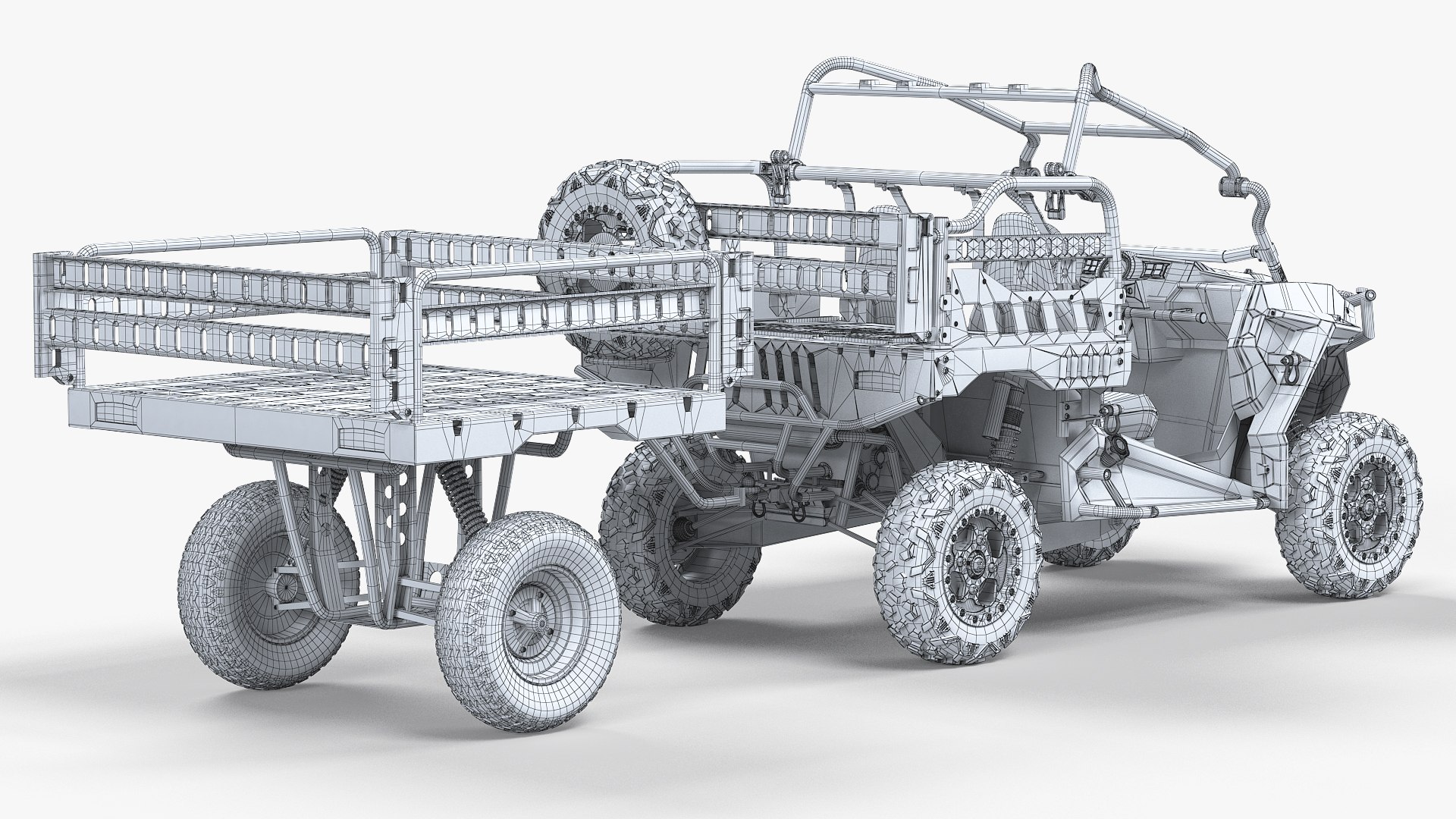 Polaris MRZR 2 Tactical Trailer Model - TurboSquid 1723982