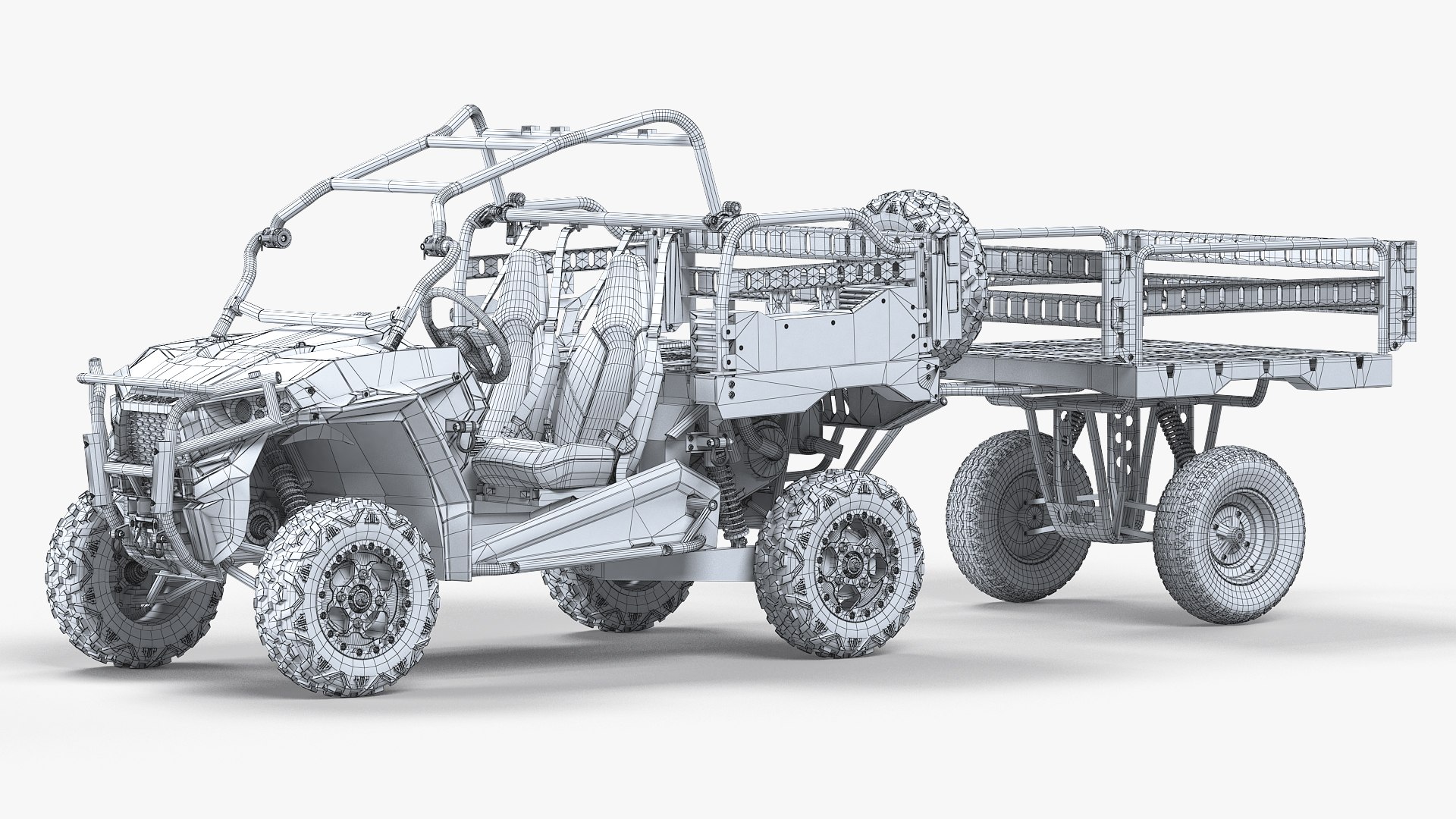 Polaris MRZR 2 Tactical Trailer Model - TurboSquid 1723982