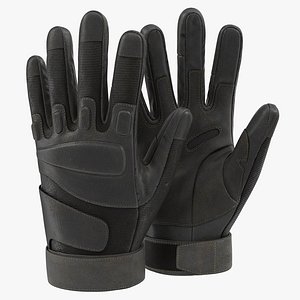 US Soldier Gloves Black 3D Model