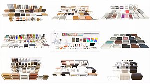 Contemporary Furniture Collection Low-poly 3D model