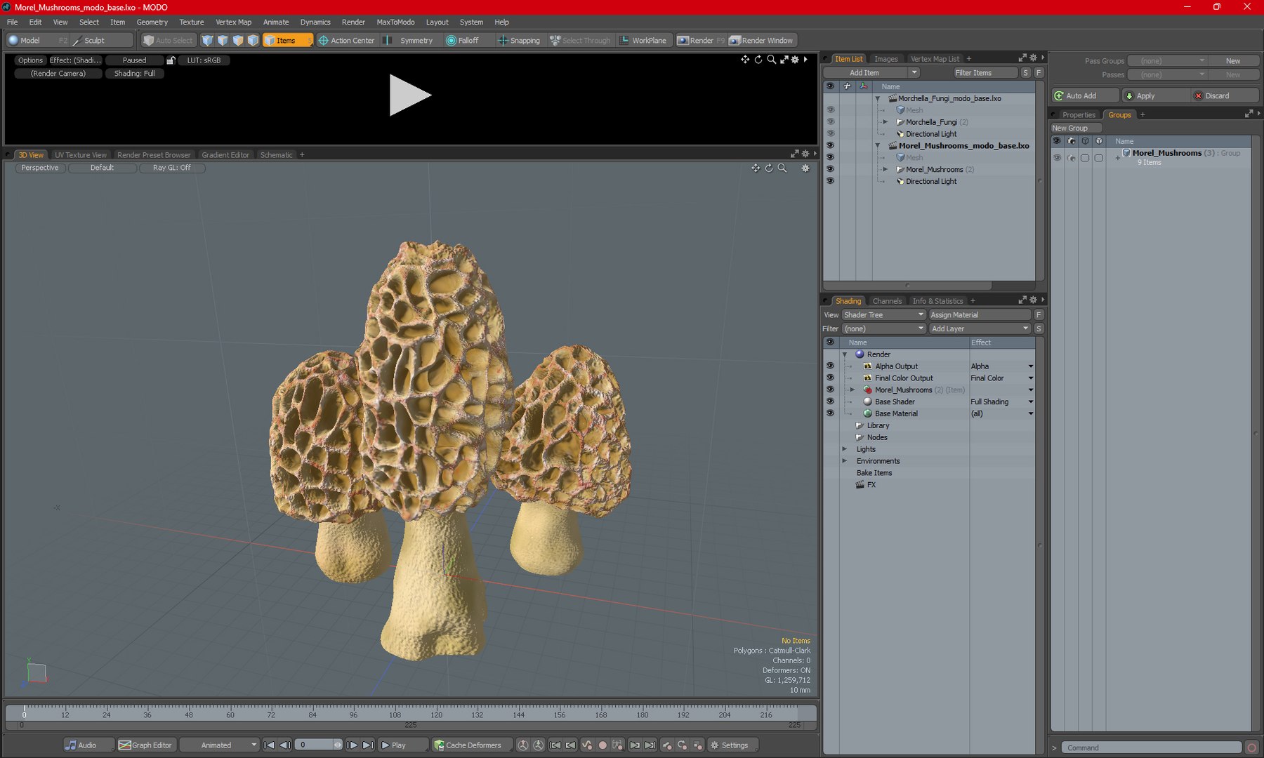 Morel Mushrooms 3D model https://p.turbosquid.com/ts-thumb/LQ/OPJsod/rY/morelmushrooms3dmodel021/jpg/1691045322/1920x1080/fit_q87/c4609915bae200c361c66708ab27862005c8fd66/morelmushrooms3dmodel021.jpg