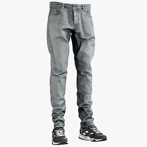 Grey Jeans Sneakers 1