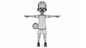 Stylized Soccer Player 3D Character Game-Ready Cartoon Footballer