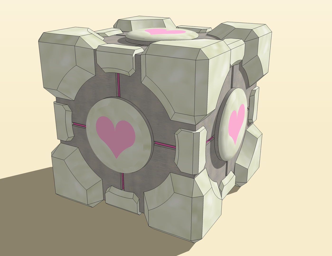 free obj model weighted companion cube portal