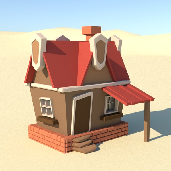 Village house cartoon model - TurboSquid 1607024