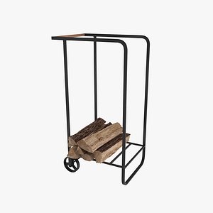 firewood cart logs 3D model